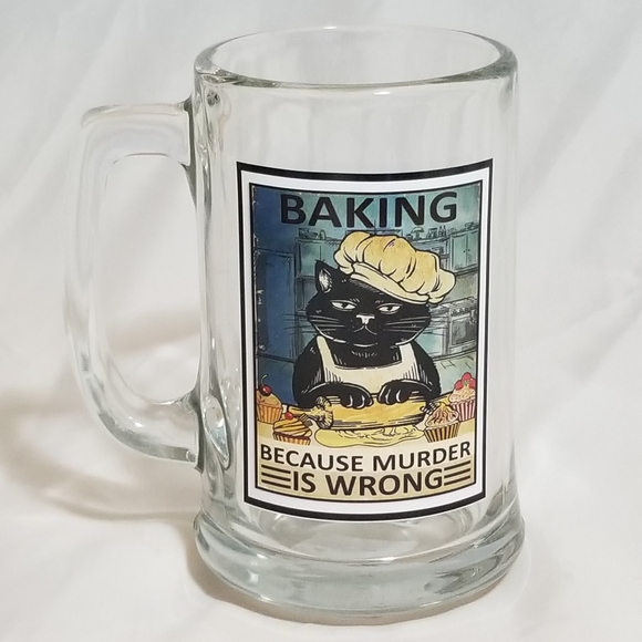 Baking Because Murder Is Wrong 15 oz. Beer Tea Mug - Picture 2 of 6